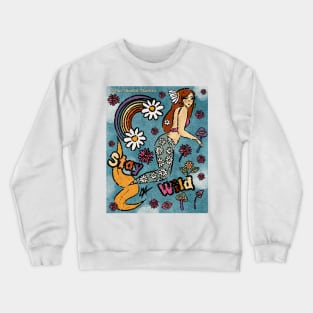 Stay Wild 70s Mermaid Crewneck Sweatshirt